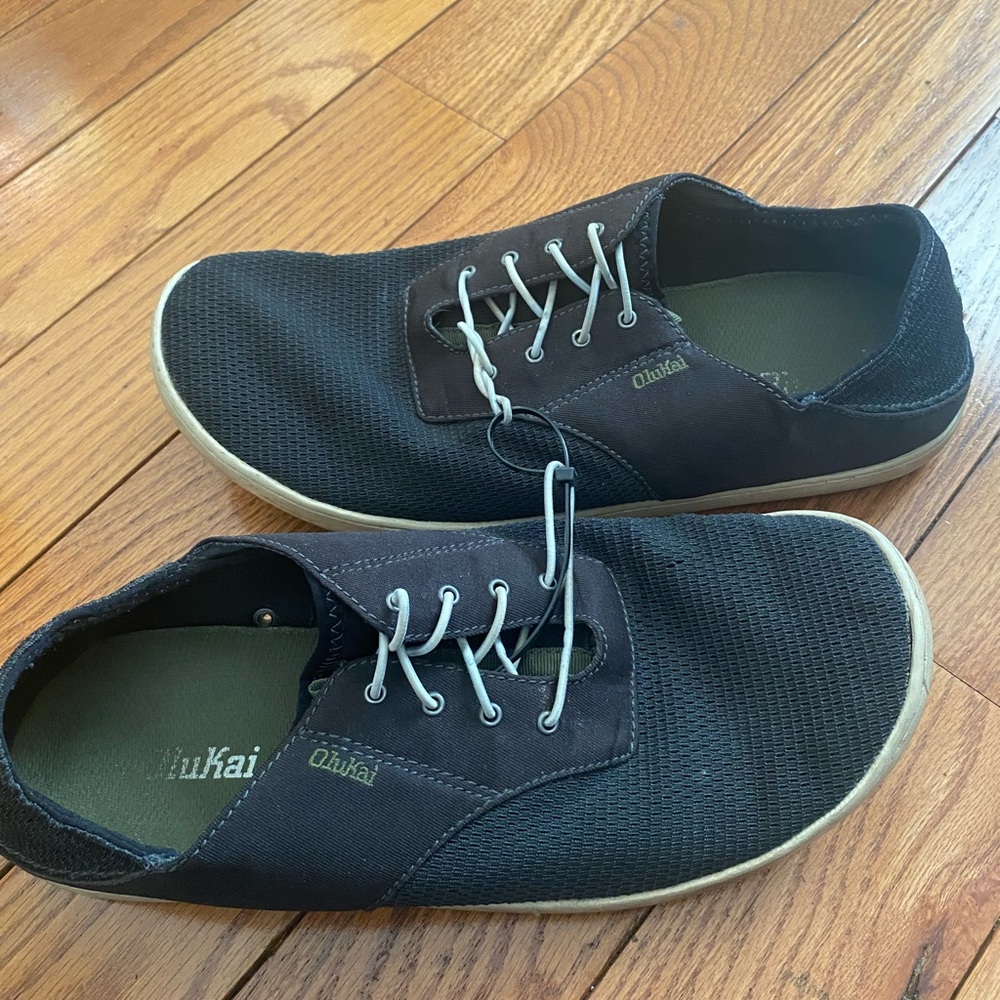 Men's OluKai Nohea Moku Gray Lace Up Casual Sneakers 10283-4040 Size 11